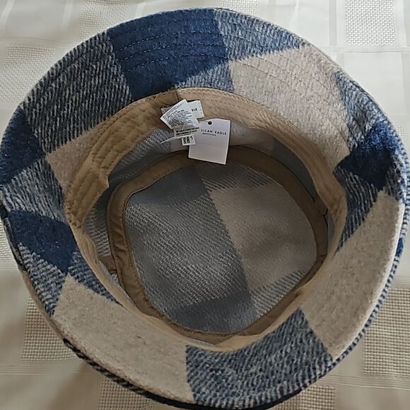 American Eagle Women's Bucket Hat  One Size Cream/ Blue - Picture 7 of 16